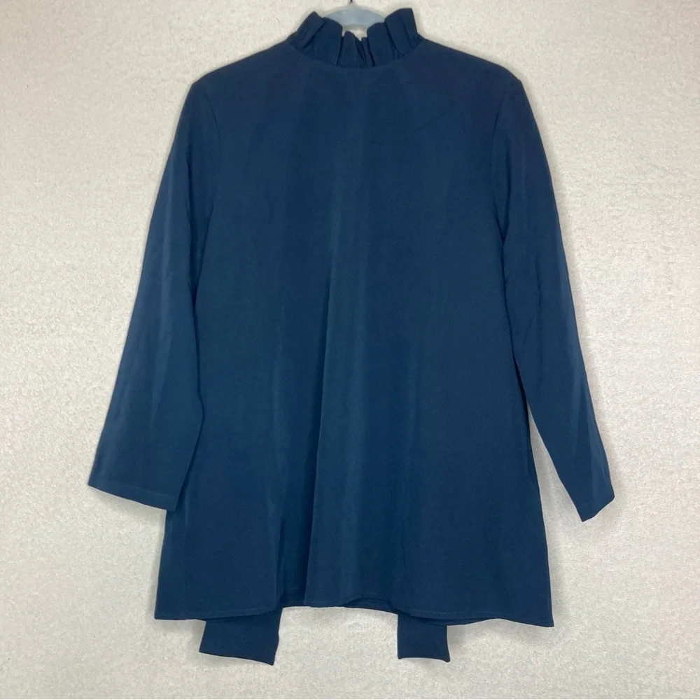 Tuckernuck Faye Bow Blouse Top-Navy-Women’s XXS & XL-Preppy-Feminine-Modest-NEW - Picture 6 of 16